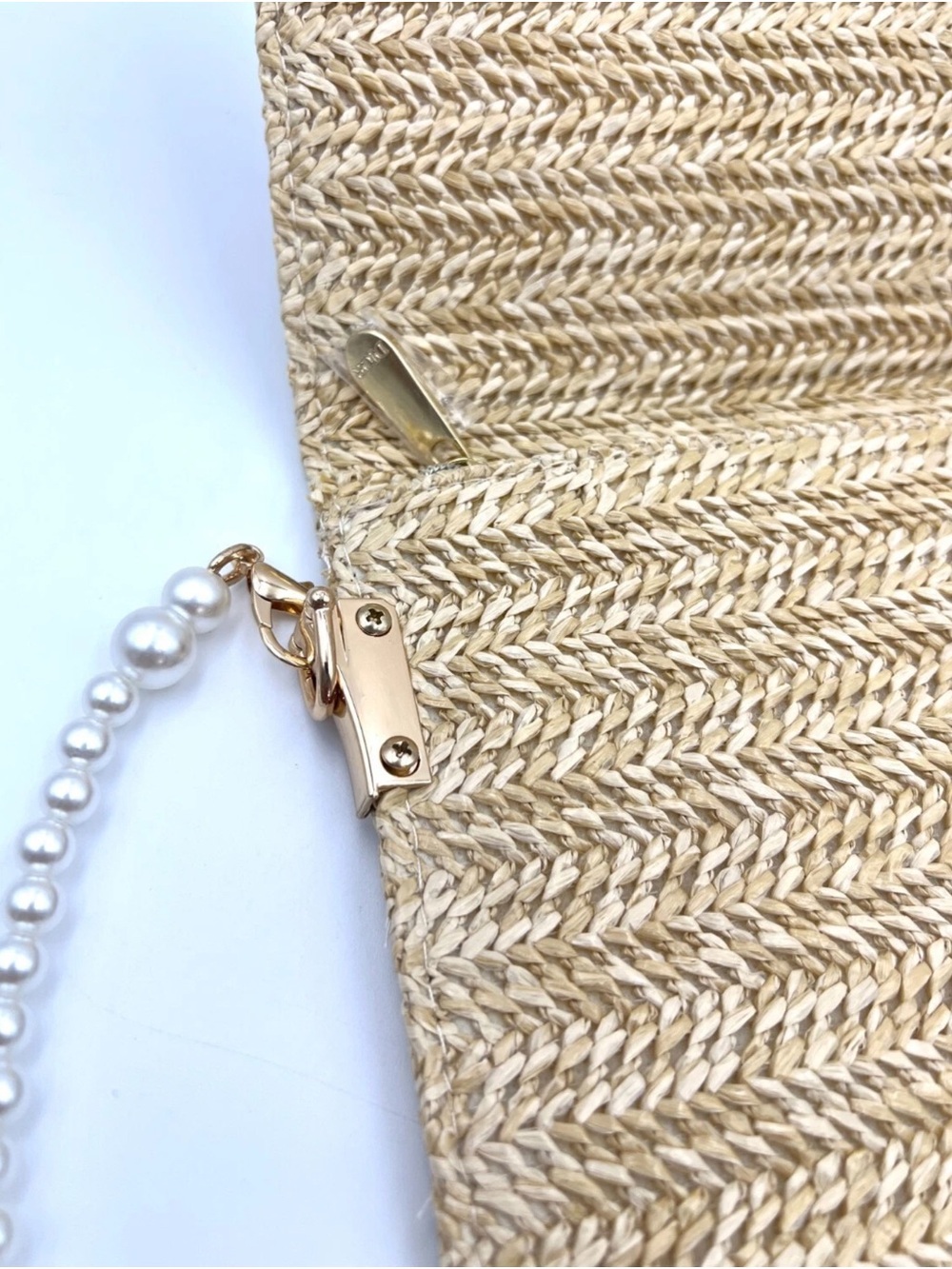 Christian Dior Straw Raffia Woven Purse Bag Pouch with Strap New in Box - Picture 5 of 9